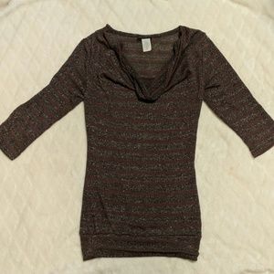 NWOT - Sheer Scoop Neck 3/4 Sleeve Top